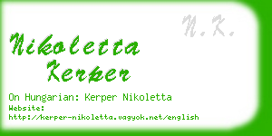 nikoletta kerper business card